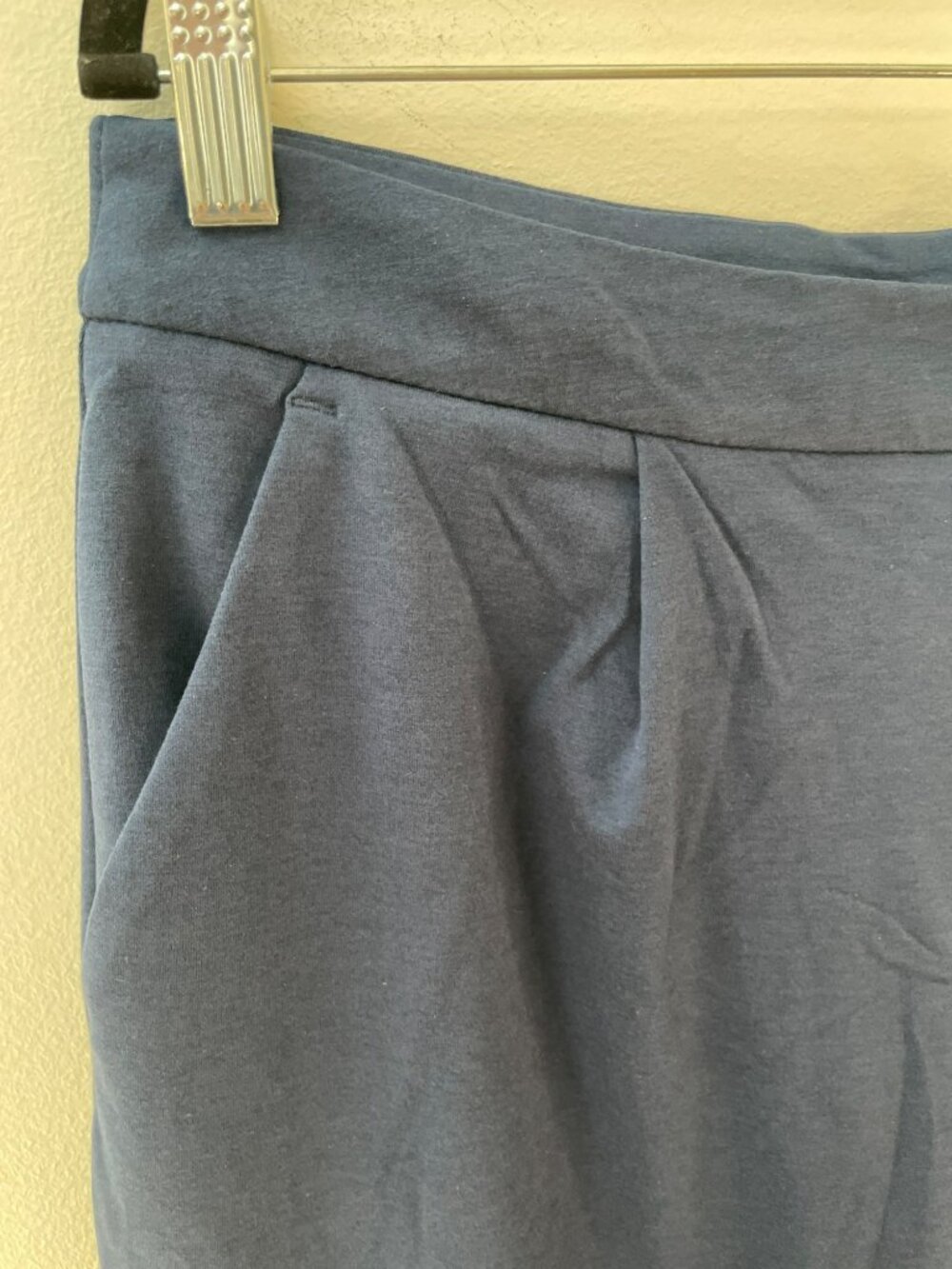 Member's Mark Wide Leg Trousers Blue Soft Knit Zipper Women's Size L NWT - Picture 4 of 7